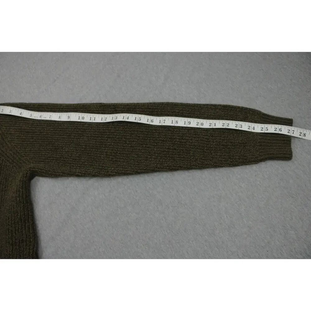 GH Bass Sweater Mens Size L Brown Long Sleeve Cotton Blend 1/4 Button Mock Neck